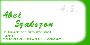 abel szakszon business card