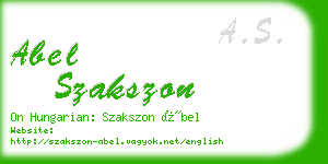 abel szakszon business card